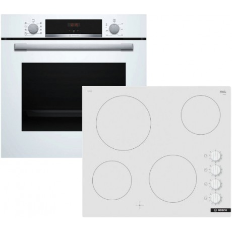 Bosch HBA534BW3 + PKE612CA2E Σετ Εντοιχισμού 71lt A+ Λευκό